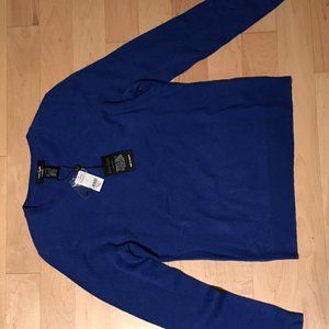 Lord & Taylor Blue Cashmere Crewneck Sweater